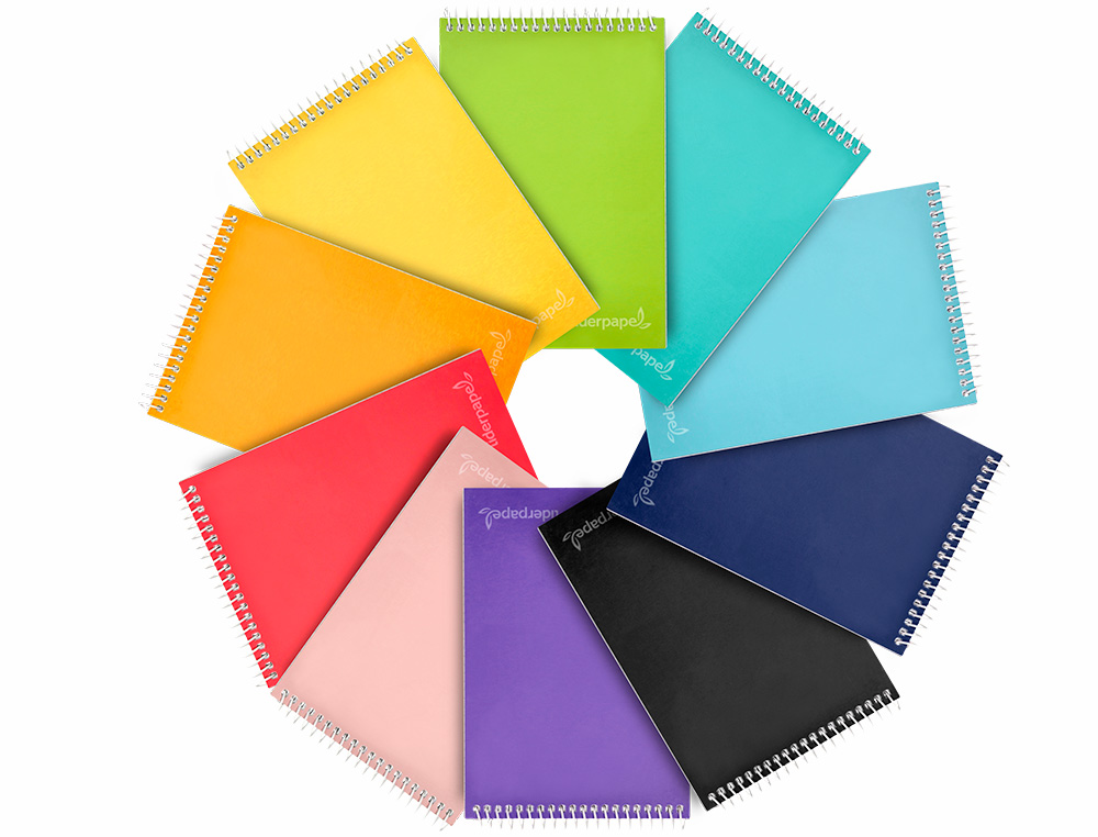 CUADERNO ESPIRAL LIDERPAPEL BOLSILLO DOCEAVO APAISADO WITTY TAPA DURA 80H 75GR CUADRO 4 MM COLORES SURTIDOS