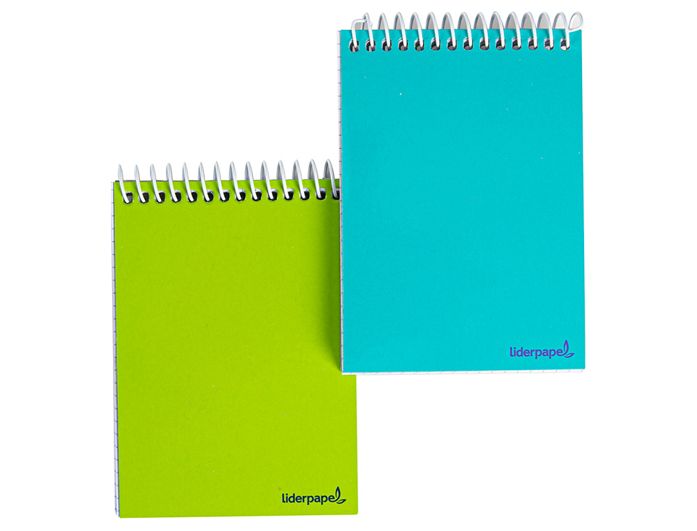 CUADERNO ESPIRAL LIDERPAPEL BOLSILLO DIECISEAVO APAISADO SMART TAPA BLANDA 80H 60GR CUADRO 4MM COLORES SURTIDOS