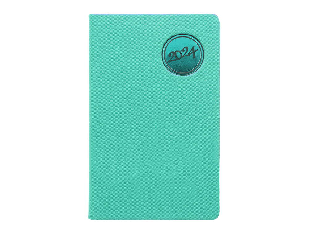AGENDA ENCUADERNADA LIDERPAPEL KILKIS 8X15 CM 2024 SEMANA VISTA COLOR TURQUESA PAPEL 70 GR