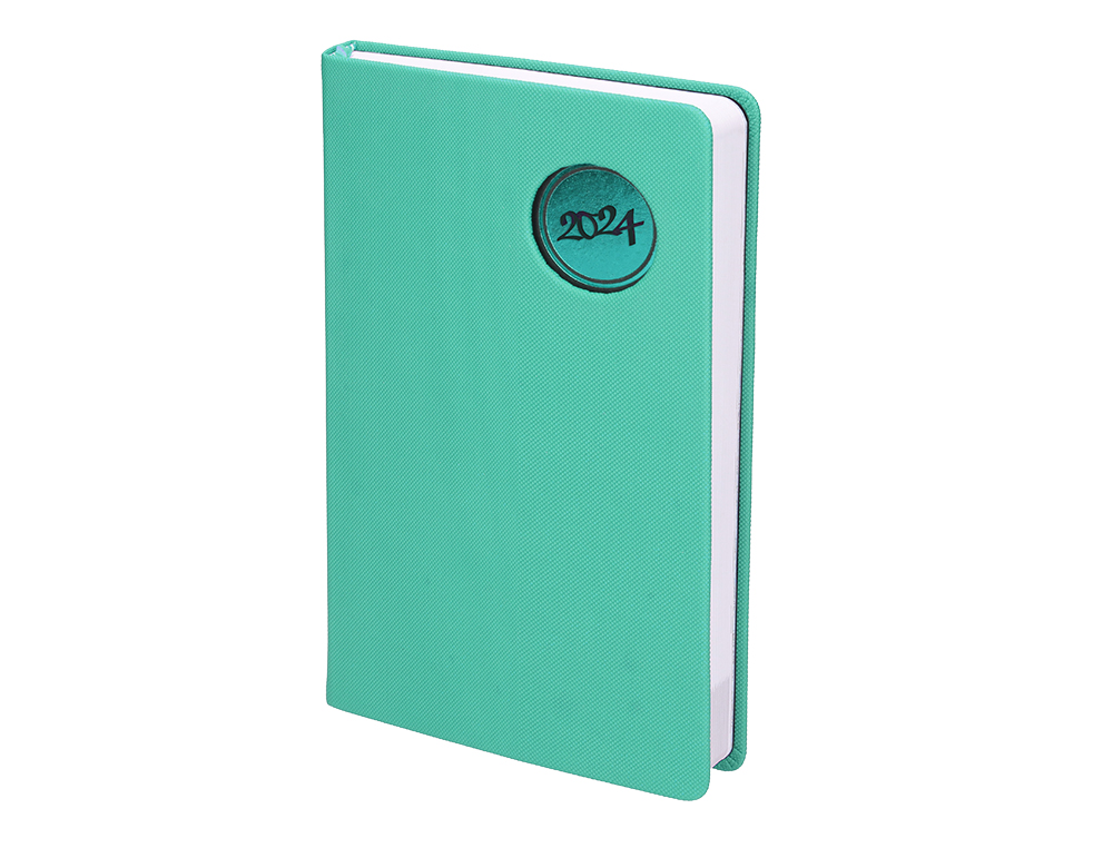 AGENDA ENCUADERNADA LIDERPAPEL KILKIS 8X15 CM 2024 SEMANA VISTA COLOR TURQUESA PAPEL 70 GR