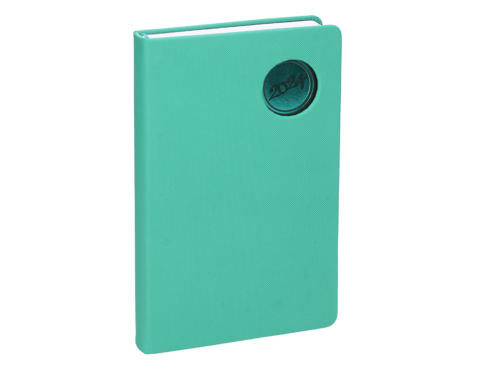AGENDA ENCUADERNADA LIDERPAPEL KILKIS 8X15 CM 2024 SEMANA VISTA COLOR TURQUESA PAPEL 70 GR