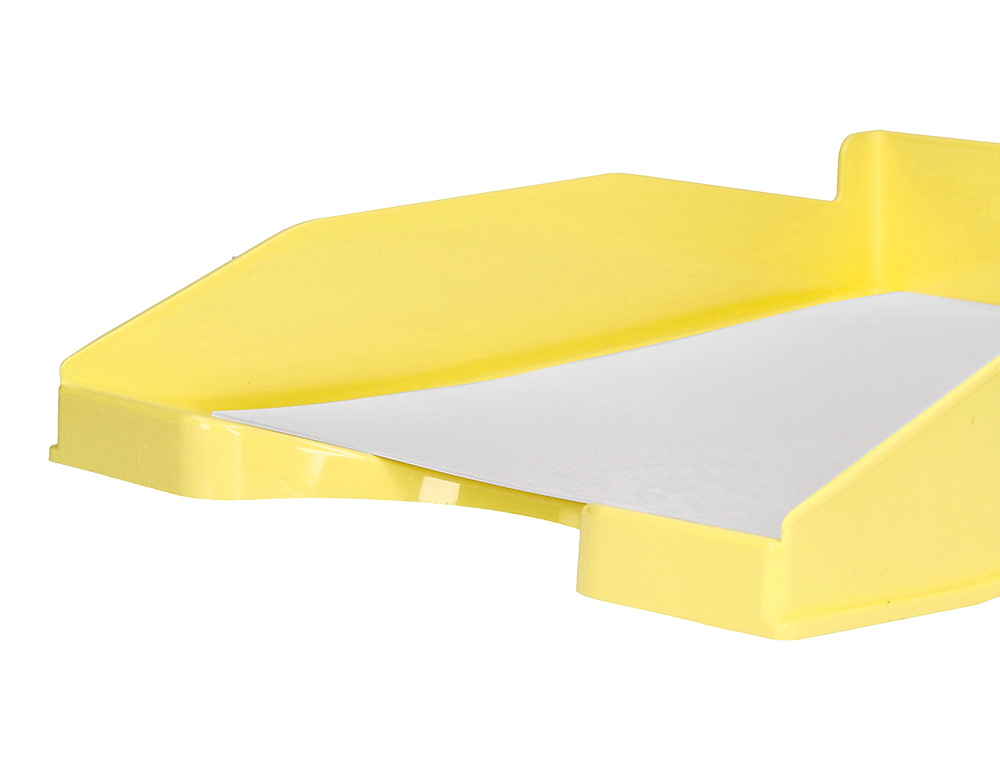 BANDEJA SOBREMESA PLASTICO Q-CONNECT AMARILLO PASTEL OPACO 240X70X340MM