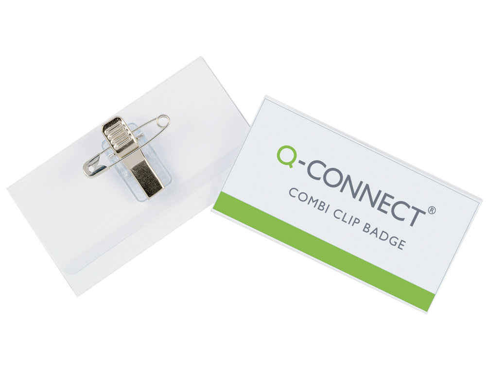 IDENTIFICADOR Q-CONNECT CON PINZA E IMPERDIBLE KF01568 40X75 MM