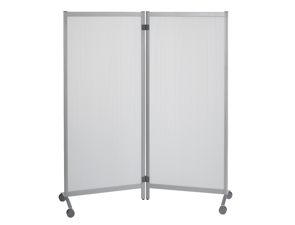 MAMPARA SEPARADORA PAPERFLOW POLIPROPILENO TRANSLUCIDO CON RUEDAS 2 HOJAS