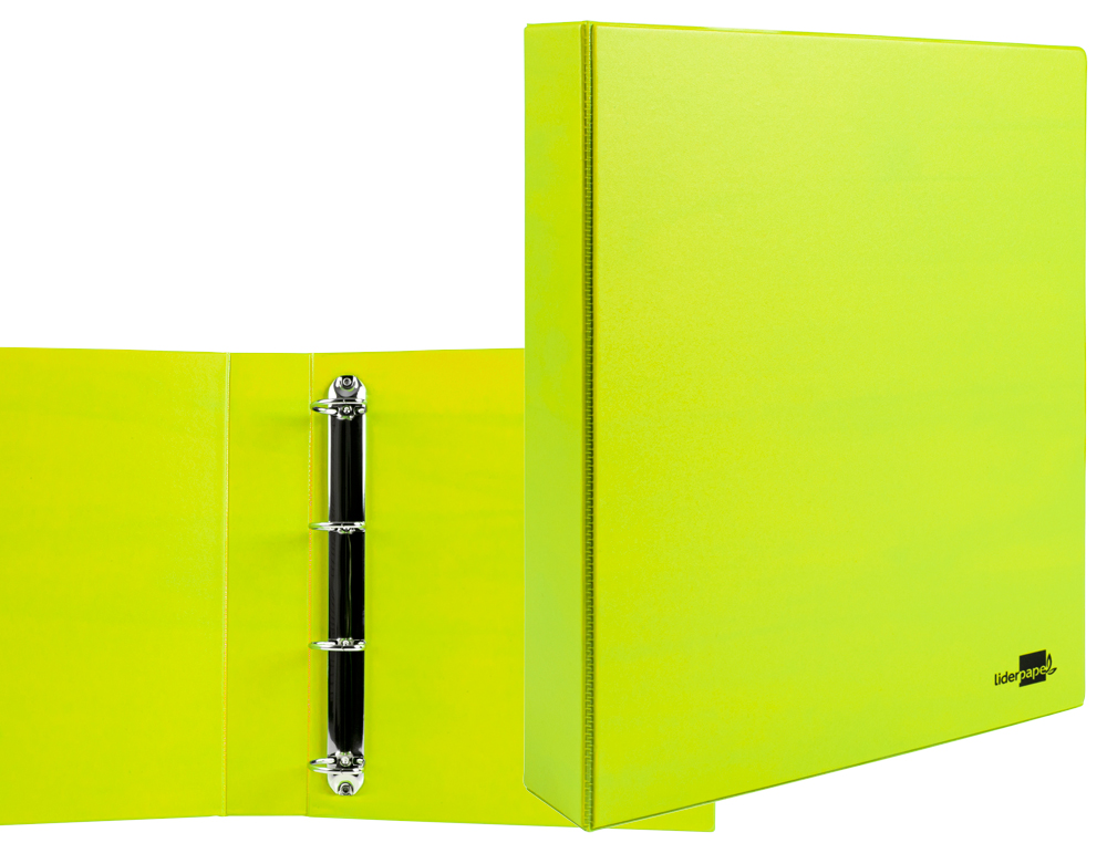 CARPETA DE 4 ANILLAS 40 MM MIXTAS LIDERPAPEL A4 CARTON FORRADO PVC VERDE