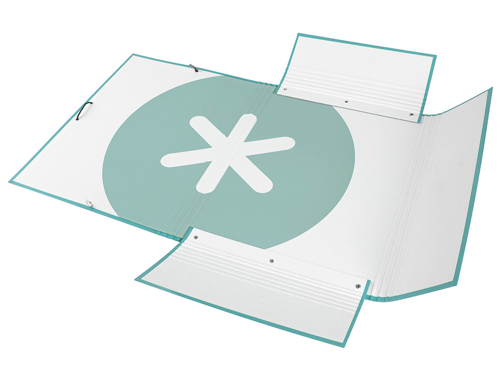 CARPETA LIDERPAPEL ANTARTIK GOMAS A4 3 SOLAPAS CARTON FORRADO COLOR MENTA