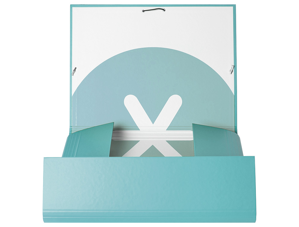 CARPETA LIDERPAPEL ANTARTIK GOMAS A4 3 SOLAPAS CARTON FORRADO COLOR MENTA
