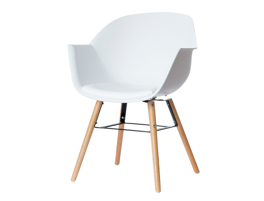 SILLA PAPERFLOW WISEMAN PIE HAYA ASIENTO BLANCO LOTE DE 2 UNIDADES