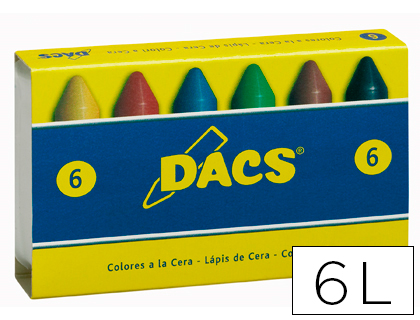 LAPICES CERA DACS CAJA DE 6 COLORES SURTIDOS