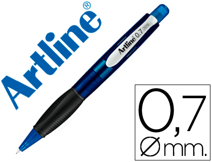 PORTAMINAS ARTLINE RETRACTIL SUJECION DE CAUCHO TRANSLUCIDO 0,7 MM CUERPO AZUL