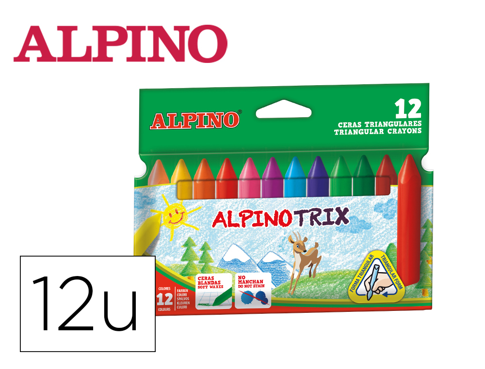 LAPICES CERA DACSTRIX TRIANGUL CAJA DE 12 COLORES